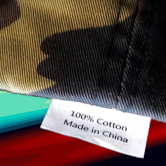 New Distressed Camouflage Denim Strap Back Dad Hat | Patriotic Patch | Unbranded - Picture 13 of 16